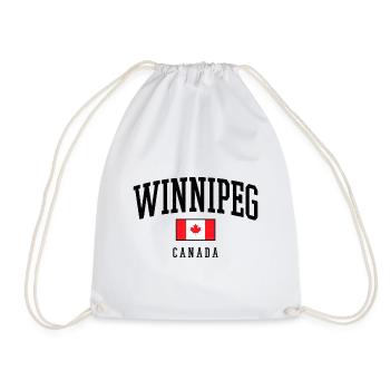 Winnipeg Canada Flag – City Design - Drawstring Bag - white - Front