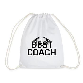 BEST COACH - American Football T-Shirt - Turnbeutel - Weiß - Vorne