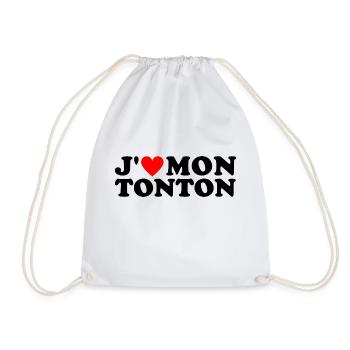 J' aime mon tonton cadeau oncle coeur rouge - Sac de sport léger - blanc - Devant