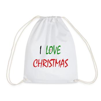 I Love Christmas - Drawstring Bag - white - Front