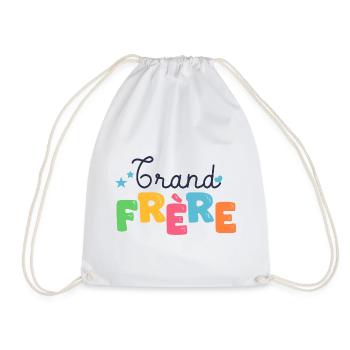 grand frère Cadeau naissance famille - Sac de sport léger - blanc - Devant