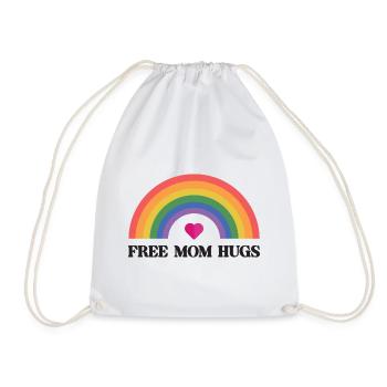 LGBT Pride Month - Free Mom Hugs - Drawstring Bag - white - Front
