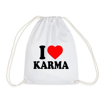 I love karma - Drawstring Bag - white - Front
