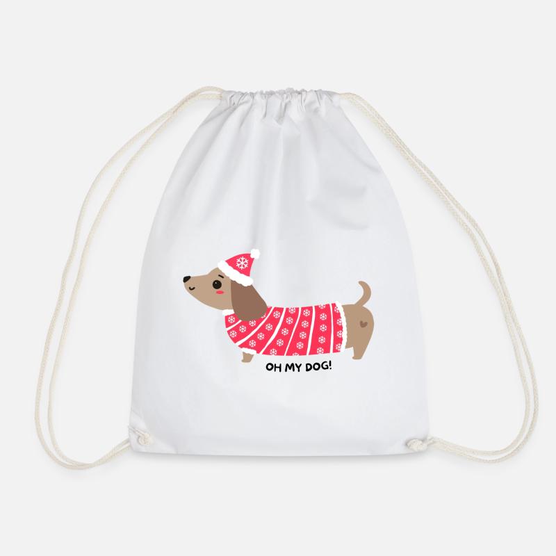 Oh my dog! - Drawstring Bag - white