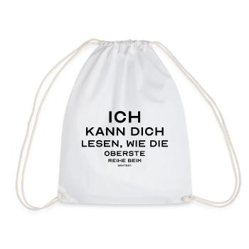 Blackout Minimalism – Edgy & Timeless - Drawstring Bag - white - Front