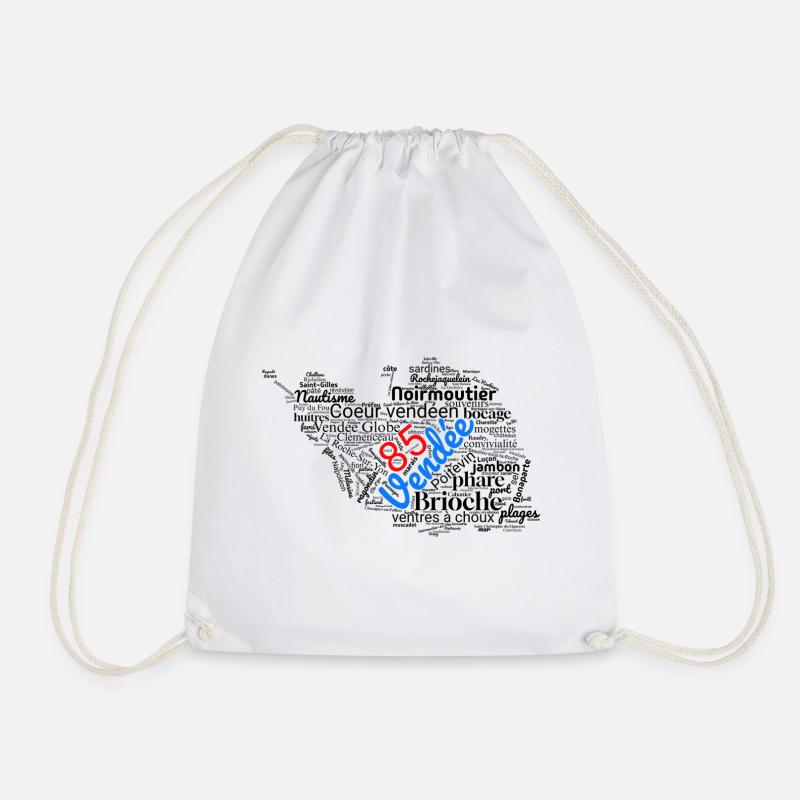 Proud to be from the Vendée – Heart in Vendée – 85 - Drawstring Bag - white