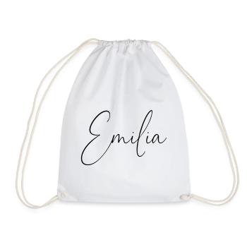 Emilia / Conception d’écriture manuscrite personnalisée - Sac de sport léger - blanc - Devant