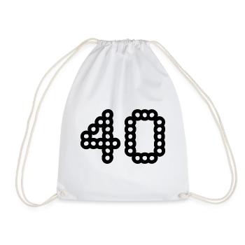 40. 40 ANS. 40e ANNIVERSAIRE. ANNIVERSAIRE 40 ANS. - Sac de sport léger - blanc - Devant