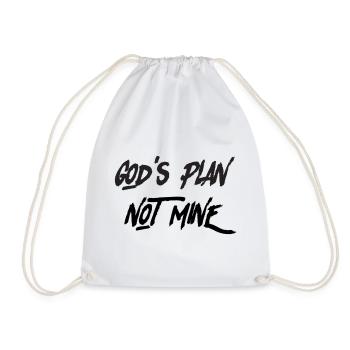 God’s Plan, Not Mine – Christian Faith & Trust T-S - Drawstring Bag - white - Front