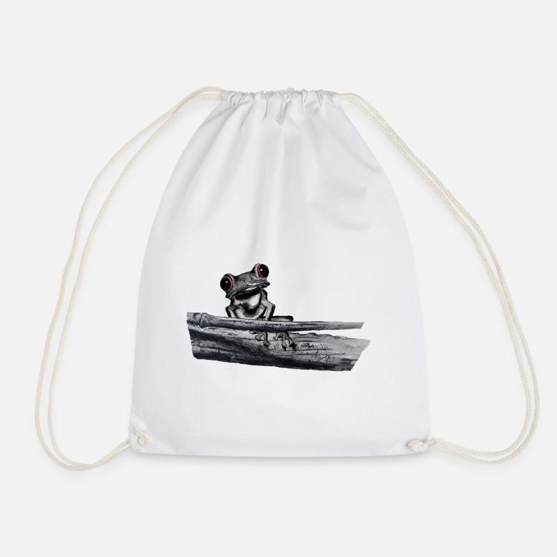 Red-eyed tree frog - Drawstring Bag - white