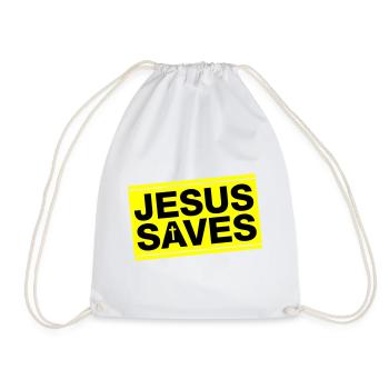 Jesus Rettet Spruch Christlich - Turnbeutel - Weiß - Vorne