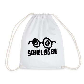 Brille Schieleisen Spruch - Turnbeutel - Weiß - Vorne