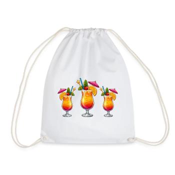 Trois cocktails tropicaux dans un verre - Sac de sport léger - blanc - Devant