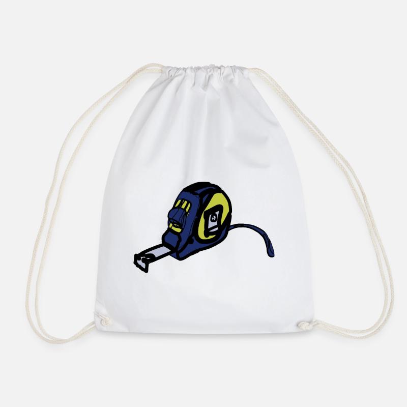 Respiratory Protection Illustration Yellow Blue - Drawstring Bag - white