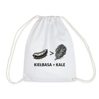 Kielbasa Greater Than Kale - Drawstring Bag - white - Front