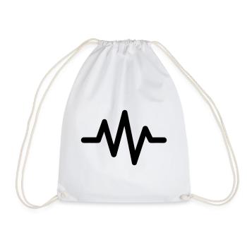 heartbeat - Drawstring Bag - white - Front