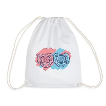 Gender Reveal Baby Shower Pink Or Blue Daddy Loves - Drawstring Bag - white - Front