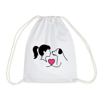 Hundemama Hund Mädchen Liebe Frauchen - Turnbeutel - Weiß - Vorne