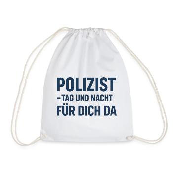 Polizist Tag und Nacht Design - Turnbeutel - Weiß - Vorne