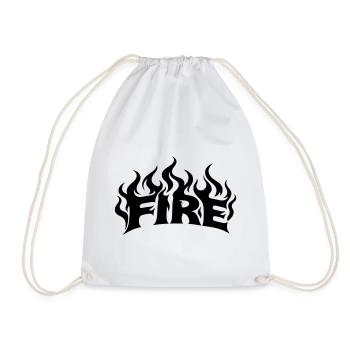 Fire flames - colors freely selectable - Drawstring Bag - white - Front