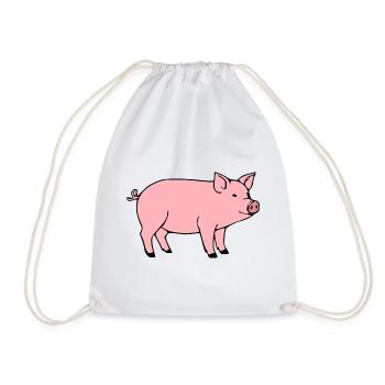 Schwein rosa Metzger Fleischer Geschenk - Turnbeutel - Weiß - Vorne