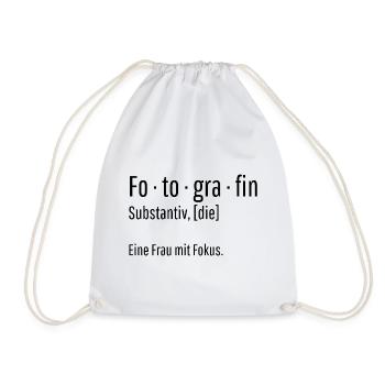 Fotografin Substantiv Definition Foto Geschenk - Turnbeutel - Weiß - Vorne