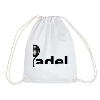 Padel Logo | Minimalistisches Schläger Design - Turnbeutel - Weiß - Vorne