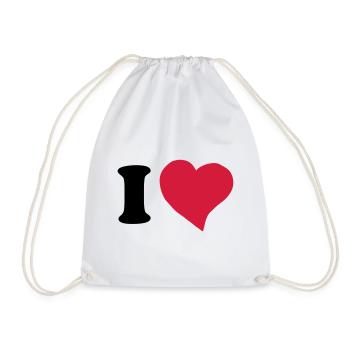 I love ... - Drawstring Bag - white - Front