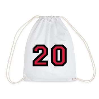 The number 20 - number twenty - Drawstring Bag - white - Front