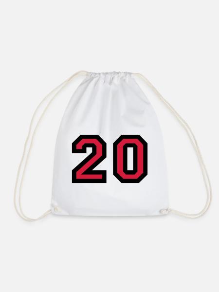 The number 20 - number twenty - Drawstring Bag - white