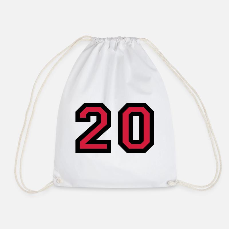 The number 20 - number twenty - Drawstring Bag - white