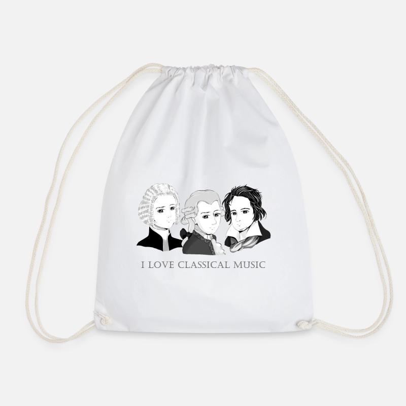 Bach - Mozart - Beethoven en chibi - Sac de sport léger - blanc