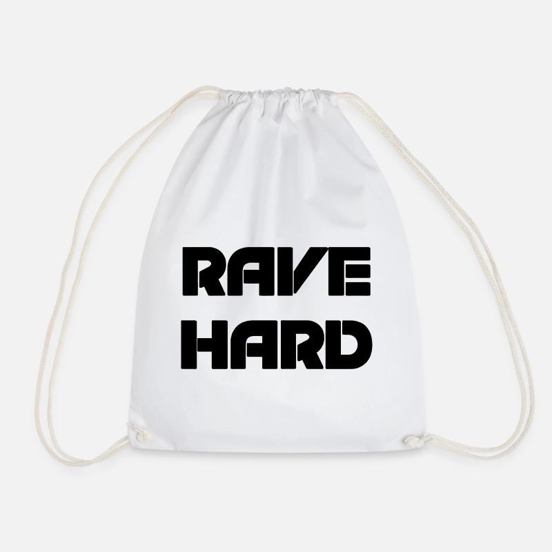 Rave Raver Techno - Drawstring Bag - white