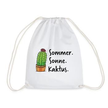 Sommer Sonne Kaktus Life mein kleiner grüner - Turnbeutel - Weiß - Vorne