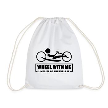 Roule avec moi avec mon handbike en fauteuil roulant * - Sac de sport léger - blanc - Devant