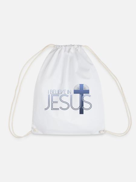 I believe in Jesus - Jesus Christus Kreuz - Turnbeutel - Weiß