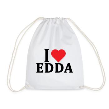 T-Shirt Ich liebe Edda T-Shirt Geschenkidee - Turnbeutel - Weiß - Vorne