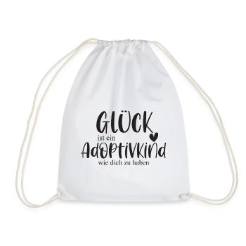 Adoptiert Adoptivkind Adoption Familie Geschenk - Turnbeutel - Weiß - Vorne