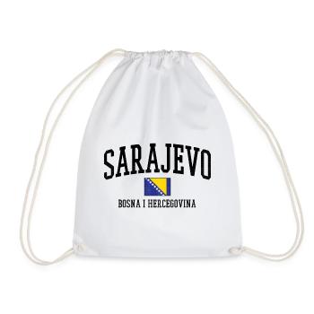 Bosnia Flag Art Balkans - Drawstring Bag - white - Front