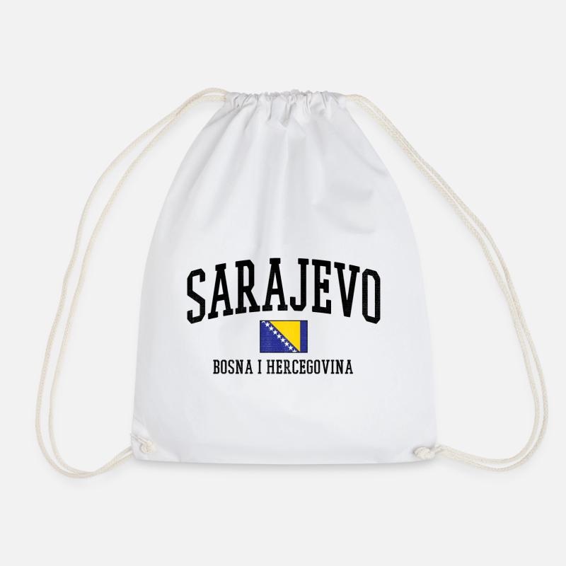 Bosnien Flaggenkunst Balkan - Turnbeutel - Weiß