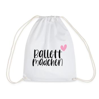 Ballett Mädchen Ballerina Balletttänzerin Geschenk - Turnbeutel - Weiß - Vorne