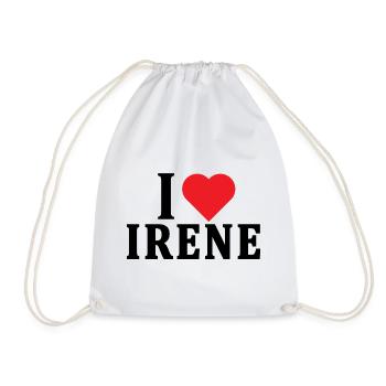 t-shirt I love Irene t-shirt idée cadeau - Sac de sport léger - blanc - Devant