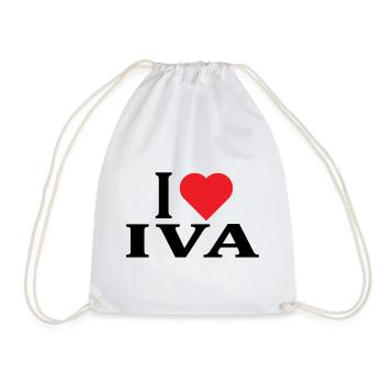 T-Shirt Ich liebe Iva T-Shirt Geschenkidee - Turnbeutel - Weiß - Vorne