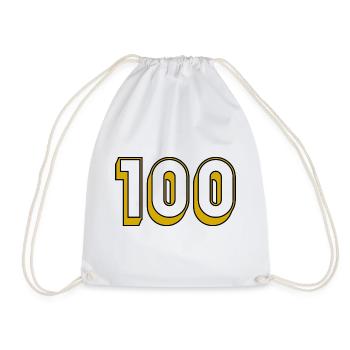 100. 100 JAHRE. 100-jähriges Jubiläum. JAHRESTAG - Turnbeutel - Weiß - Vorne