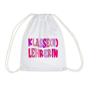 Geschenke für Klassenlehrerin - KLASSE LEHRERIN - Turnbeutel - Weiß - Vorne