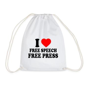 i love free speech free press - Turnbeutel - Weiß - Vorne