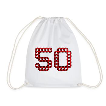 50. 50 ANS. 50e ANNIVERSAIRE. ANNIVERSAIRE 50 ANS. - Sac de sport léger - blanc - Devant