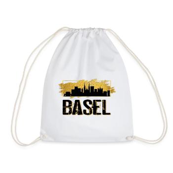 Basel Schweiz Stadt Skyline Heimat Liebe Gold - Turnbeutel - Weiß - Vorne