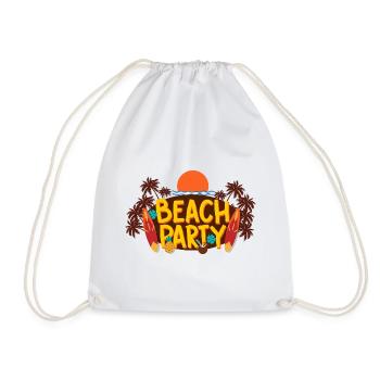 Beach Party – Sommer, Sonne & Surfvibes - Turnbeutel - Weiß - Vorne