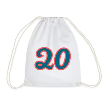 20. 20th ANNIVERSARY. 20 YEARS ANNIVERSARY. 20 YEARS. - Drawstring Bag - white - Front
